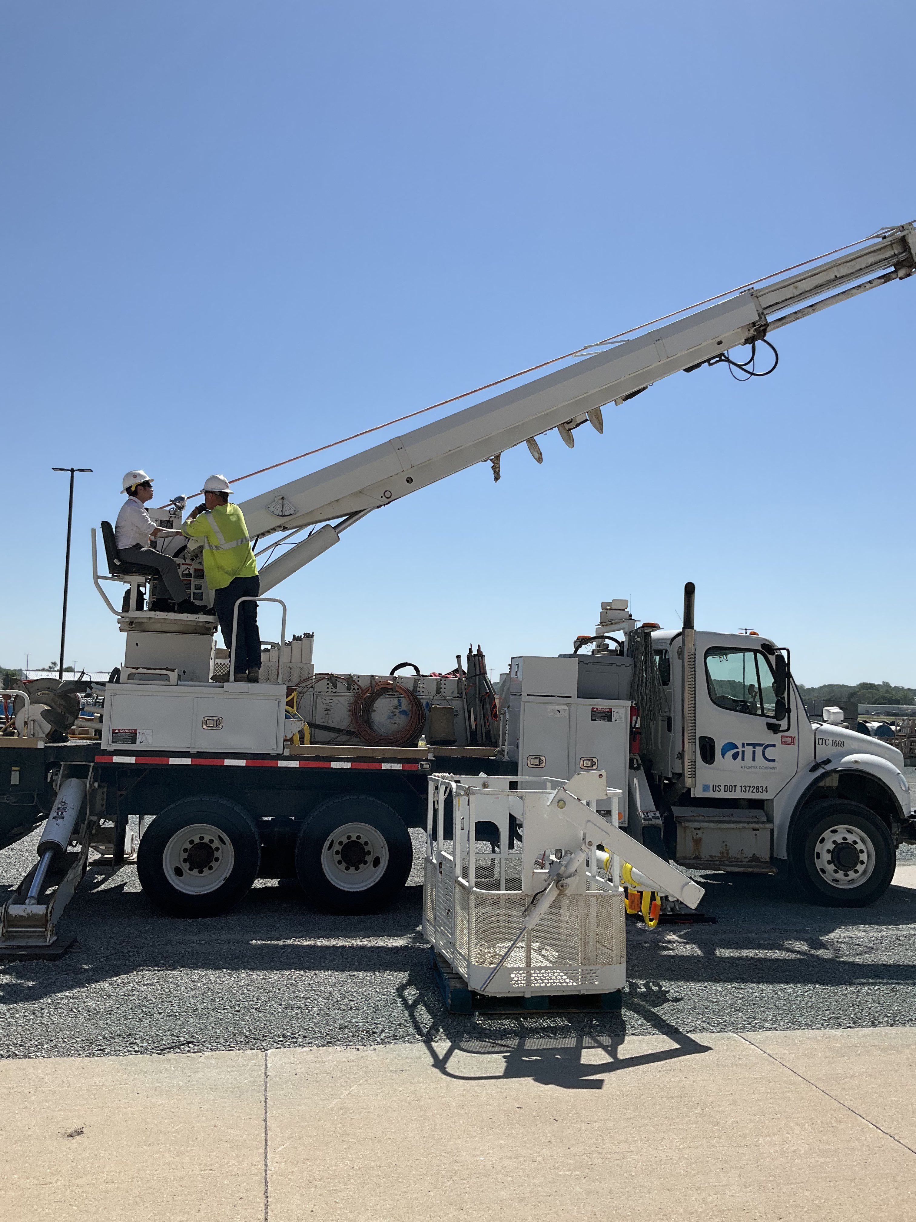 A mobile crane being opeated